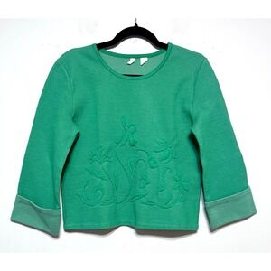 Anthropologie Moth Quiet‎ Luxury Embossed Sweater Size S Scandi Parisian Chic